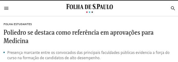 Manchete sobre o Poliedro